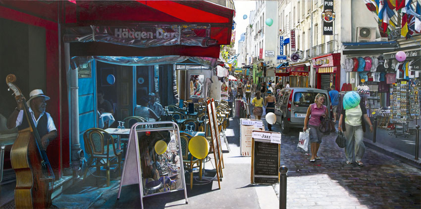 Blue Note à la Huchette — Gilles Paul Esnault — 97 × 195 cm — 2013