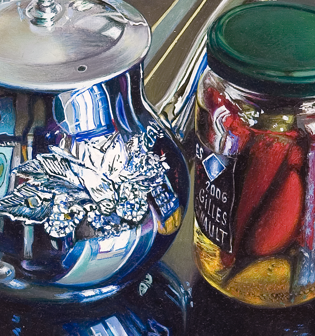 Détail — Verre bleu orange — 1