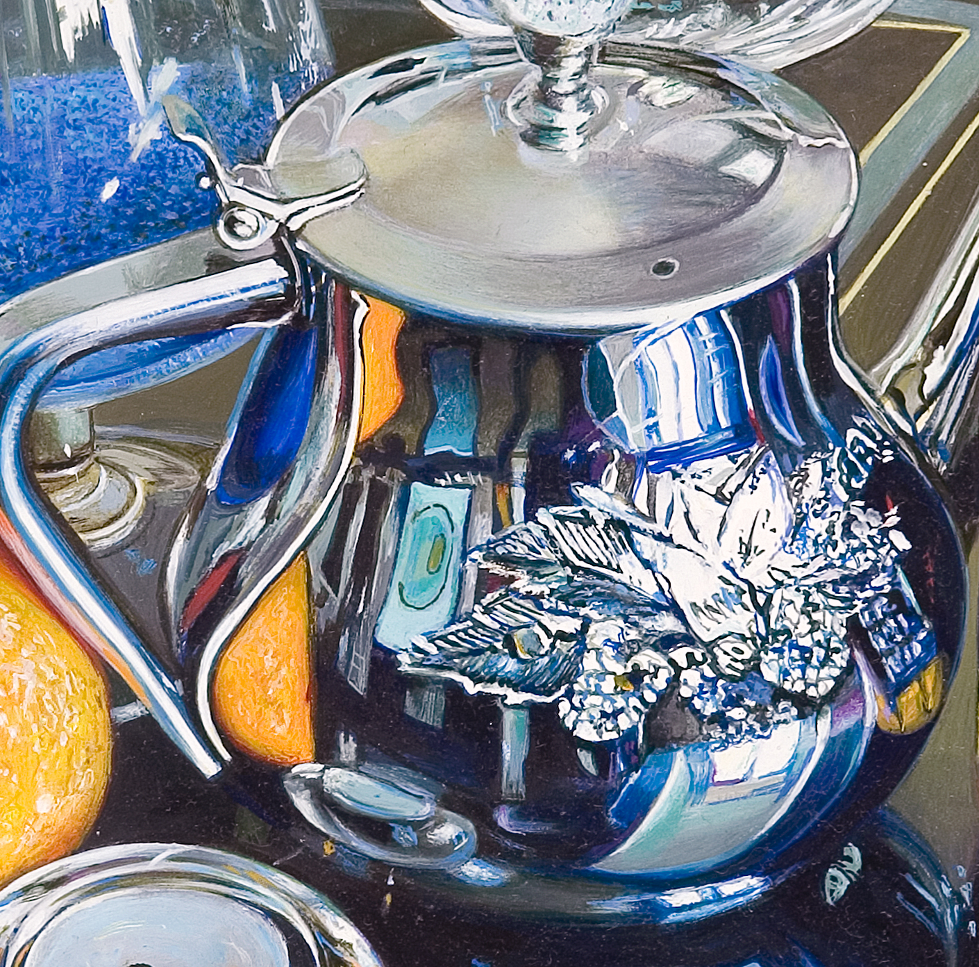 Détail — Verre bleu orange — 2