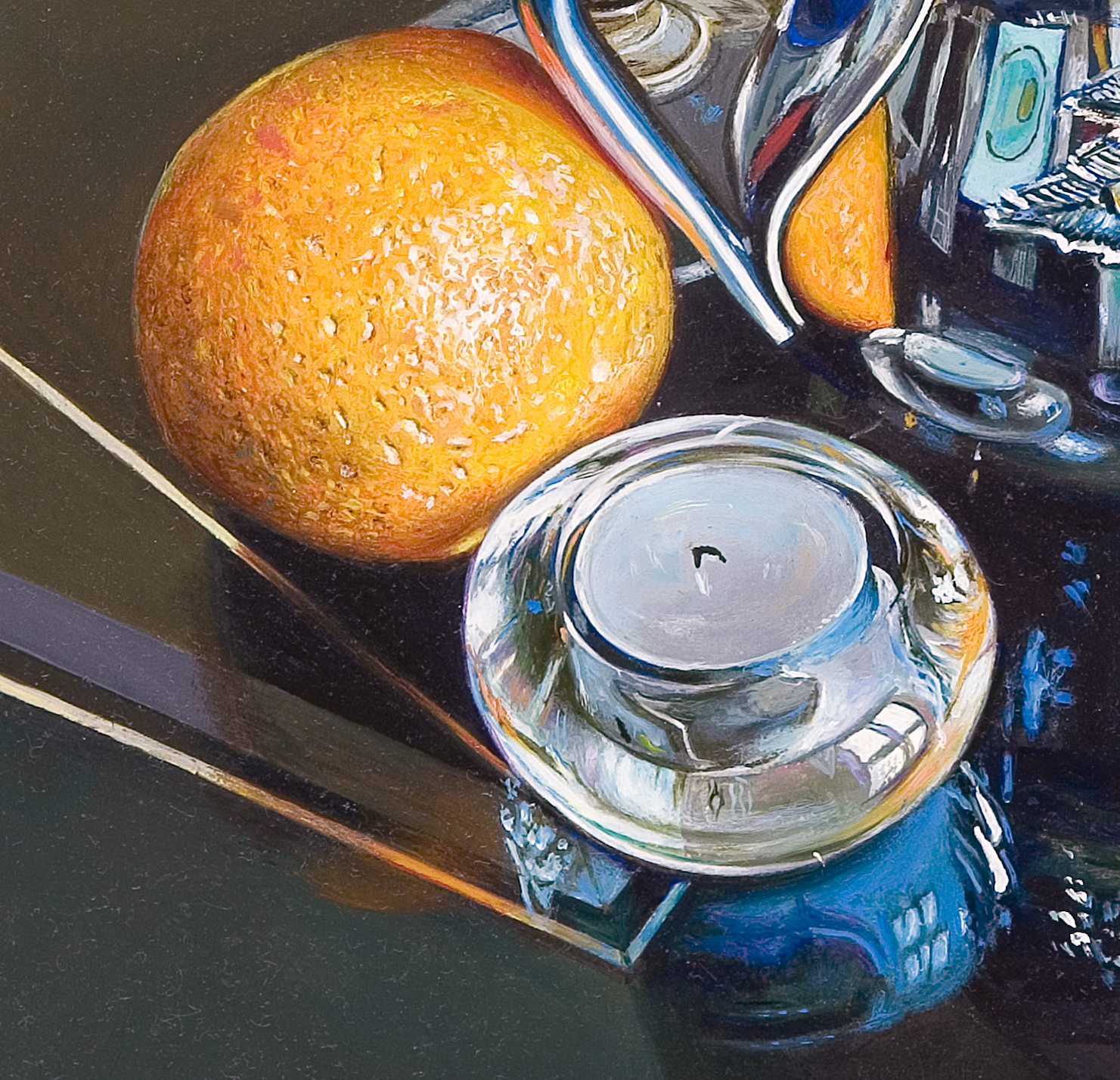 Détail — Verre bleu orange — 3